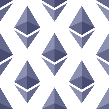 Seamless pattern Ethereum on a white backgroundのイラスト素材
