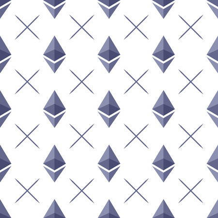 Seamless pattern Ethereum on a white backgroundのイラスト素材