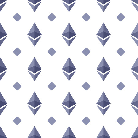 Seamless pattern Ethereum on a white backgroundのイラスト素材