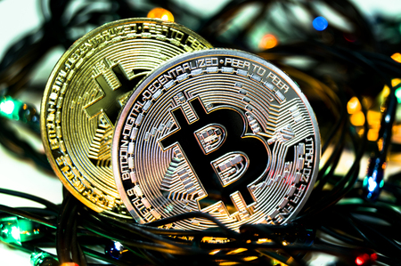 Bitcoin is a modern way of exchange and this crypto currency is a convenient means of payment in the financial and web marketsの写真素材