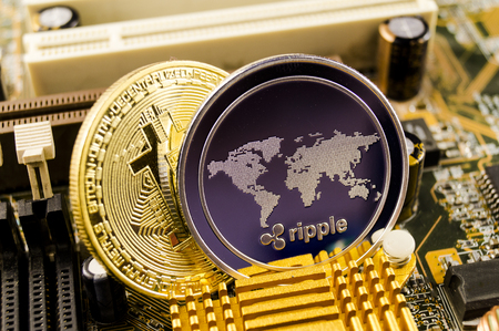 Ripple is a modern way of exchange and this crypto currency is a convenient means of payment in the financial and web marketsの写真素材