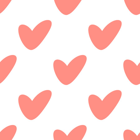 Heart seamless pattern on a white background Valentine's Dayのイラスト素材