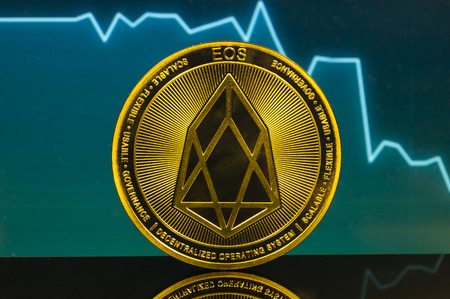 EOS is a modern way of exchange and this crypto currency is a convenient means of payment in the financialの写真素材