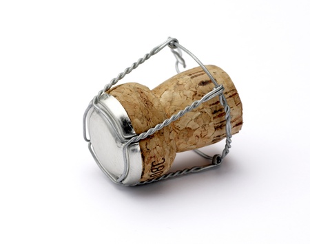 a champagne cork shallow dof with clipping path isolated on whiteの写真素材