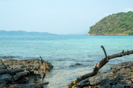 Beautiful sea scape with amazing sea rock textureの写真素材