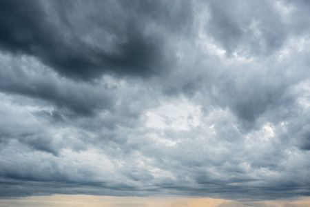 Dramatic scene of cloudy landscape before the rain over the sea