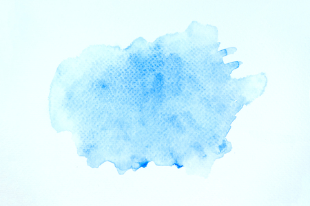 Abstract watercolor art hand painting on white background. Blue water color splashing.の写真素材