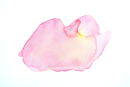 Abstract watercolor art hand painting on white background. Pink water color splashing.の写真素材