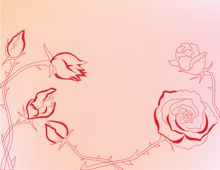 Abstract background with red rosesのイラスト素材