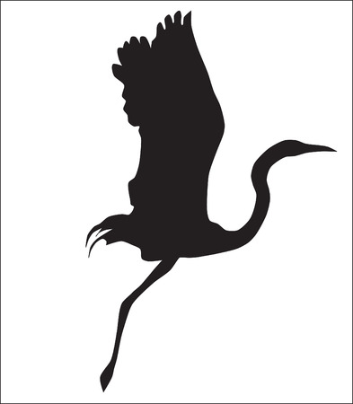 Abstraction. A silhouette of a flying up craneのイラスト素材