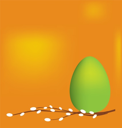 Background. A holiday. An Easter egg with a willow branchのイラスト素材