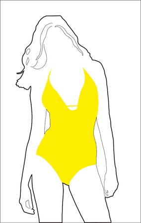 Abstract background. A silhouette of the girl in a bathing suitのイラスト素材