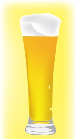 High glass of beer with a skin.のイラスト素材