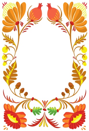 Autumn. A beautiful flower ornamentのイラスト素材