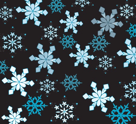 Beautiful snowflakes on a black background.のイラスト素材