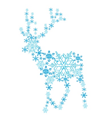 Beautiful deer in the form of a snowflakeのイラスト素材