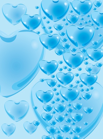 Blue card with hearts.のイラスト素材