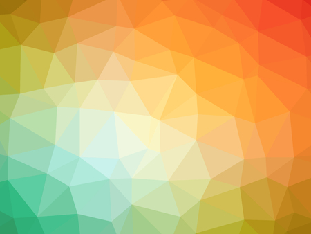 Abstract rainbow orange green yellow gradient polygon shaped background.の写真素材