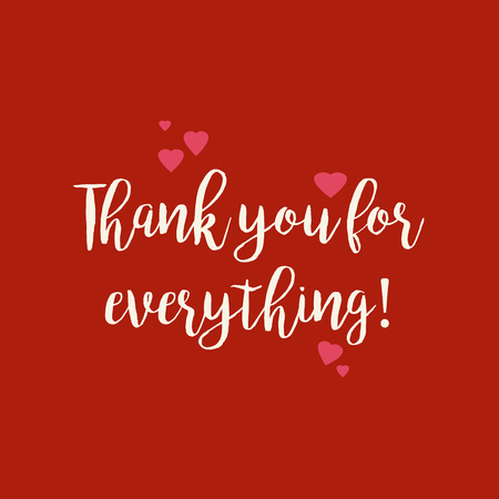 Red Thank you for being you card with pink hearts.の写真素材