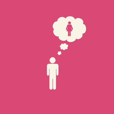 Transgender male to female graphic on pink background.の写真素材