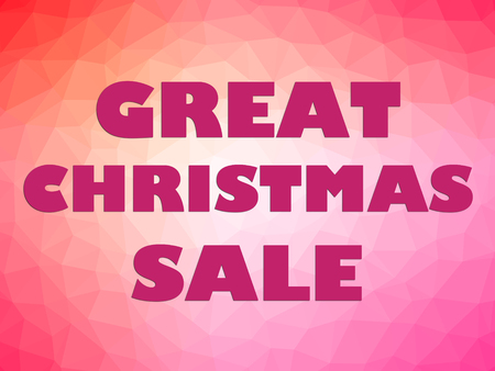 Great Christmas sale banner with big pink letters on colorful background.の写真素材