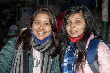 Indian girls close up background.の写真素材