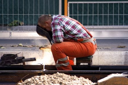 Construction Worker Weldingの写真素材