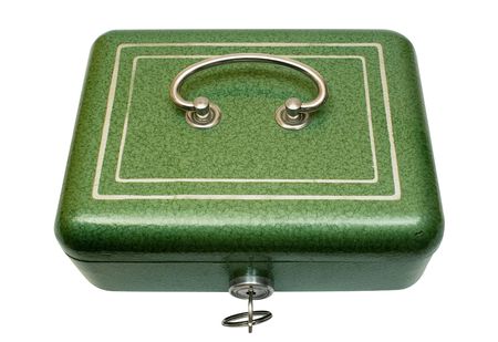 Closed Cash Box w/ Path (Top View)の写真素材