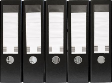 Five Folders in a Row (Front View)の写真素材