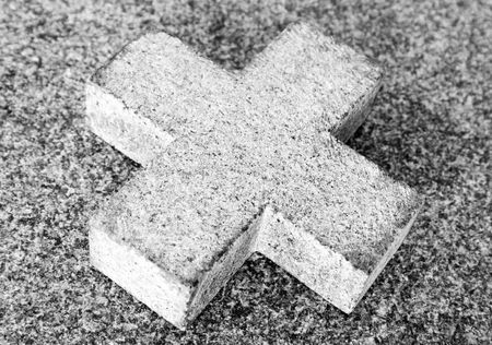 Simple Stone Cross (Black and White)の写真素材