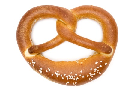 Fresh pretzel isolated on a white background.