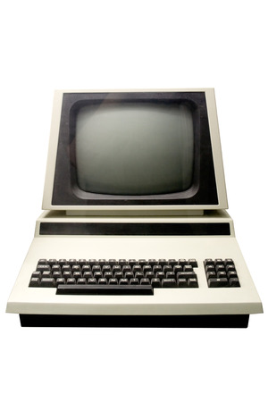 Retro computer isolated on a white background. Retro computer isolated on a white background.