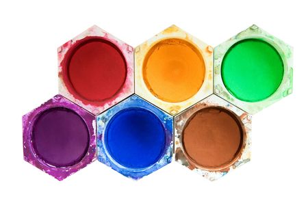 Various watercolors isolated on a white background.の写真素材