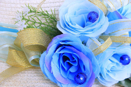 Blue roses backgroundの写真素材