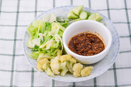 Chili Sauce and Vegetable.の写真素材