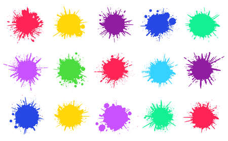 Paint splatters. Spray paint painted drips, grunge dirty sprayed dots, dripping splatter textured...