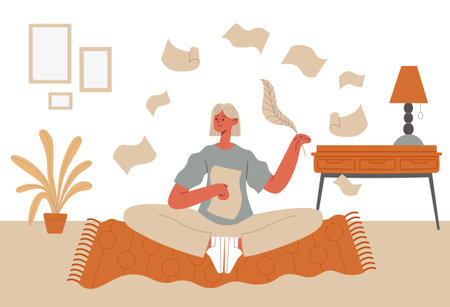 Professional freelancing write content, writers and journalistsのイラスト素材