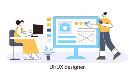 Ux designer concept of website designer, appのイラスト素材