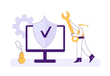 Cyber security content. Vector of security cyberのイラスト素材