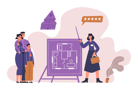 Apartments or houses searching. Search property houseのイラスト素材