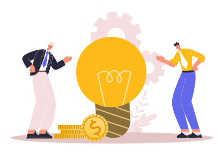 Successful business office people having good Ideasのイラスト素材