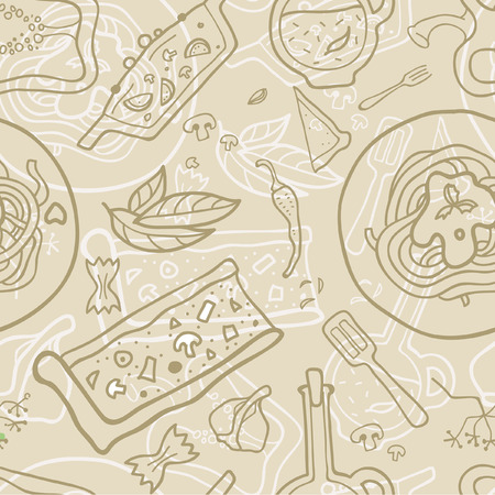 A Seamless vector background with italian food.のイラスト素材