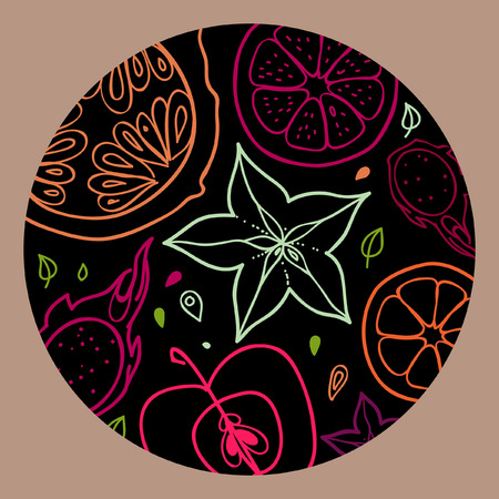 Seamless vector background with fruits.のイラスト素材