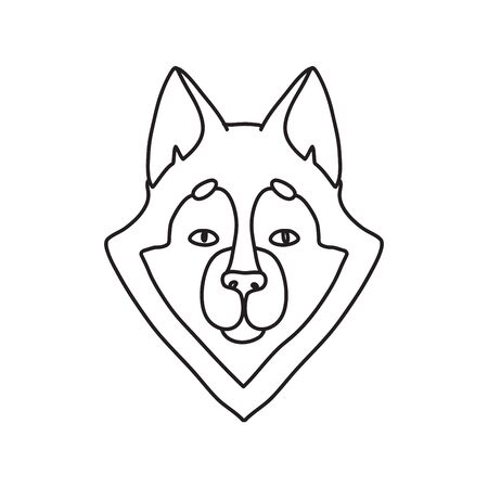 Vector stock illustration with single object: animal, hand drawn, doodle style. Sample element isolated on white. Line contour, outline.のイラスト素材