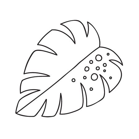 Vector stock illustration with single object: plant, hand drawn, doodle style. Sample element isolated on white. Line contour, outline.のイラスト素材