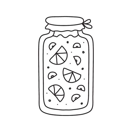 Vector stock illustration with single object: food, hand drawn, doodle style. Sample element isolated on white. Line contour, outline.のイラスト素材