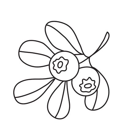 Vector stock illustration with single object: plant, hand drawn, doodle style. Sample element isolated on white. Line contour, outline.のイラスト素材