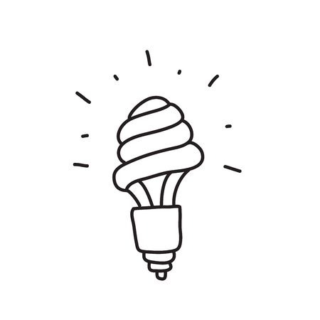 Vector stock illustration with single object, eco theme, hand drawn, doodle style. Sample element isolated on white. Line contour, outline.のイラスト素材