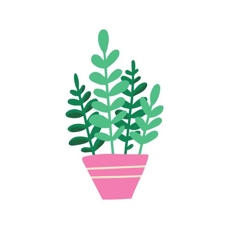 House plant in pot. Beautiful hand drawn isolated vector illustration with Zamioculcas. Home decor and gardening. Floristic concept. Indoor botany. Modern design element.のイラスト素材