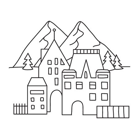 Vector stock illustration with single object, hand drawn, doodle style. Sample element isolated on white. Line contour, outline.のイラスト素材